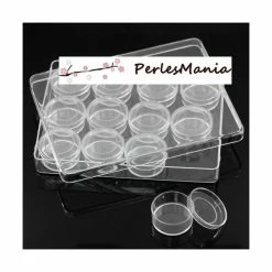 Perlesmania 1 Boite Avec 12 Box De Rangements Rond Avec Couvercle S1126736