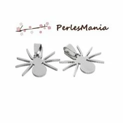 Perlesmania 1 Magnifique PENDENTIF ARAIGNEE HALLOWEEN 28 MmEN ACIER INOXYDABLE S1165567