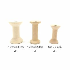 La Cuisine Des Perles 6 Bobines En Bois Brut Tailles Assorties Pour Couture Ou Déco