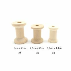 La Cuisine Des Perles 9 Petites Bobines En Bois Brut Tailles Assorties Pour Couture Ou Déco