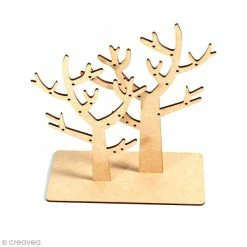 Creavea Arbre Porte-bijoux En Bois à Décorer - 24 Cm