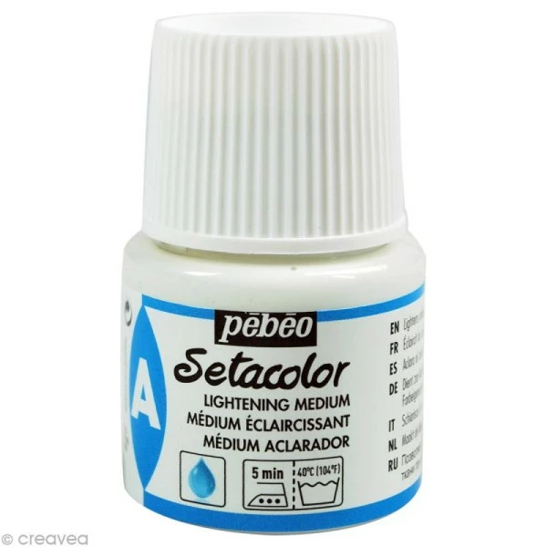 Pebeo Auxiliaire Peinture Textile - Setacolor - Médium éclaircissant - 45 Ml 1 Pebeo Auxiliaire Peinture Textile - Setacolor - Médium éclaircissant - 45 Ml