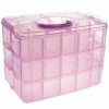 Présentoirs Pour Bijoux Boite De Rangement Plastique 30 Compartiments Rose