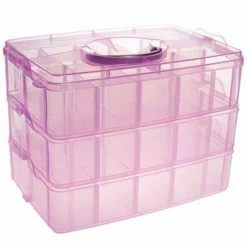 Présentoirs Pour Bijoux Boite De Rangement Plastique 30 Compartiments Rose