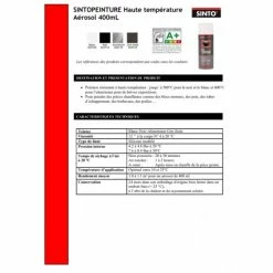 Sinto Ideespray Bombe De Peinture Haute Température Noir - Sinto -Auto-K boutique bombe de peinture haute temperature noir sinto p 3