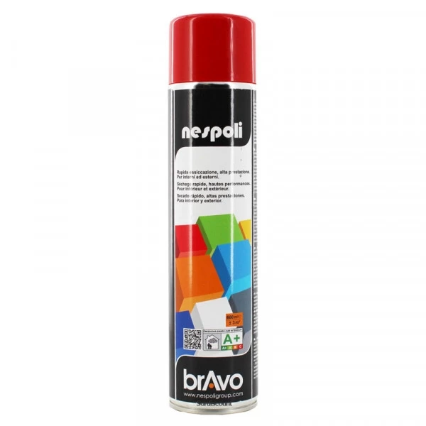 Bombe De Peinture Professionnelle Nespoli Bravo Rouge Feu RAL 3000 600ml 1 Bombe De Peinture Professionnelle Nespoli Bravo Rouge Feu RAL 3000 600ml