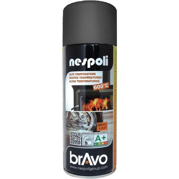 Bombe De Peinture Professionnelle Nespoli - Haute Température Noir - 400ml 1 Bombe De Peinture Professionnelle Nespoli - Haute Température Noir - 400ml