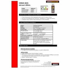 Sinto Ideespray Bombe De Peinture Vernis Incolore Brillant Bois - Sinto 7 Sinto Ideespray Bombe De Peinture Vernis Incolore Brillant Bois - Sinto -Auto-K boutique bombe de peinture vernis incolore brillant bois sinto p 4