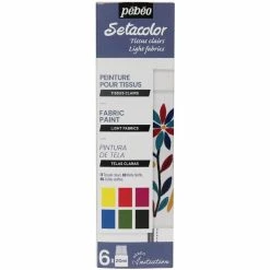 Pebeo Coffret D'initiation Pébéo - Peinture Pour Tissu - Tissus Clair - 6 X 20 Ml