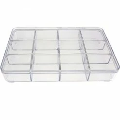 Présentoirs Pour Bijoux Coffrets Et Boites Boite De Rangement 23x15 Cm (12 Compartiments) Transparent -Auto-K boutique coffrets et boites boite de rangement 23x15 cm 12 compartiments transparent p 3