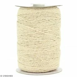 Vaessen Creative Cordon En Coton Naturel - 2 Mm X 200 M