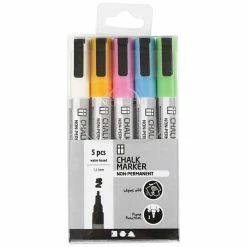 Creativ Company Feutres Craie - Couleurs Fantaisies - Pointe Fine - 5 Pcs -Auto-K boutique feutres craie couleurs fantaisies pointe fine 5 pcs p 3