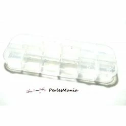 Perlesmania H8711 - Lot De 2 Boites Box De Rangement Rectangle Avec Couvercle 12 Compartiments Apprêt,perles