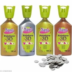 Kit Peinture 3D Diam's - Noël Métallisé 100 Ml X 4