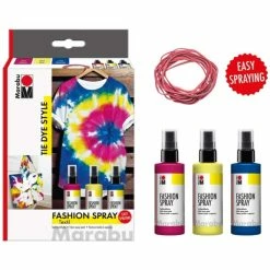 Marabu Kit Peinture Textile Fashion Spray - Tie Dye - 3 X 100 Ml -Auto-K boutique kit peinture textile fashion spray tie dye 3 x 100 ml p 3