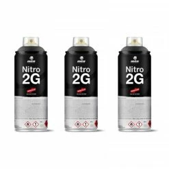 Montana Colors Lot 3 Bombes De Peinture Noir Goudron Mat Nitro 2G 400ml - Mtn