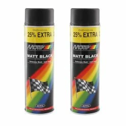 Lot De 2 Bombes De Peinture - Noir Mat - Motip