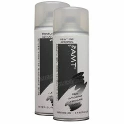 Lot De 2 Peinture Aérosol - Vernis Brillant - AMT - Tous Supports
