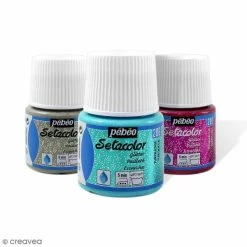 Pebeo Peinture Tissu Setacolor Pébéo - Tissus Clairs Pailletée - 45 Ml