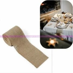 Artif Ruban Large En Toile De Jute, 10 Cm X 5 M, Pour Une Déco De Table Rustique Et Naturelle