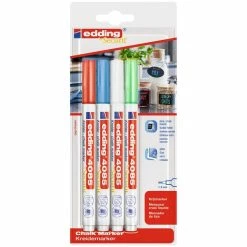 Set De Marqueurs Craie Edding 4085 - Basiques - Pointe Fine - 4 Pcs